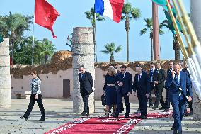 President Macron And Brigitte Macron At Mausoleum Of Mohammed V - Rabat