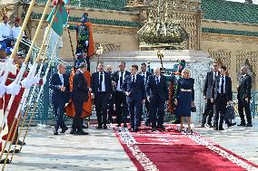 President Macron And Brigitte Macron At Mausoleum Of Mohammed V - Rabat