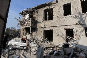 Aftermath of Russian missile attack in Dnipros Novokodatskyi district