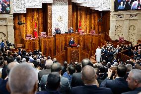 President Macron Delivers A Speech At Parliament - Rabat