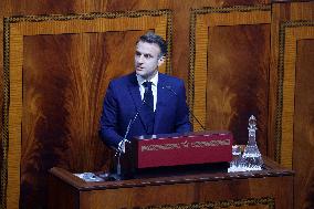 President Macron Delivers A Speech At Parliament - Rabat