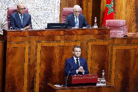 President Macron Delivers A Speech At Parliament - Rabat