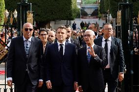 President Macron Outside Parliament - Rabat