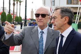 Hubert Vedrine And Bruno Retailleau At Parliament - Rabat