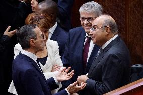 Hubert Vedrine And Bruno Retailleau At Parliament - Rabat