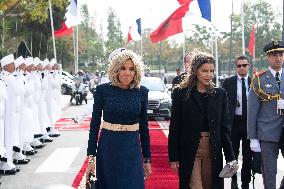 Brigitte Macron and Lalla Meryem Visit a School - Morocco