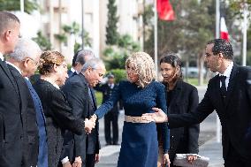 Brigitte Macron and Lalla Meryem Visit a School - Morocco