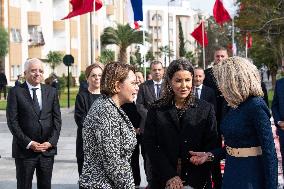 Brigitte Macron and Lalla Meryem Visit a School - Morocco