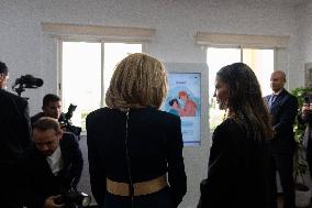 Brigitte Macron and Lalla Meryem Visit a School - Morocco