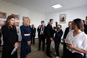 Brigitte Macron and Lalla Meryem Visit a School - Morocco