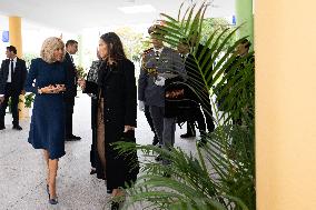 Brigitte Macron and Lalla Meryem Visit a School - Morocco