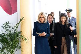 Brigitte Macron and Lalla Meryem Visit a School - Morocco