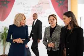 Brigitte Macron and Lalla Meryem Visit a School - Morocco