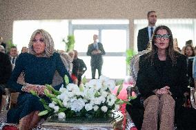 Brigitte Macron and Lalla Meryem Visit a School - Morocco