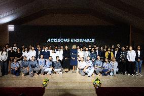 Brigitte Macron and Lalla Meryem Visit a School - Morocco