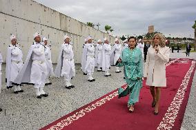 Brigitte Macron at inauguration Grand Theatre of Rabat