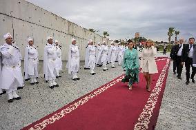 Brigitte Macron at inauguration Grand Theatre of Rabat