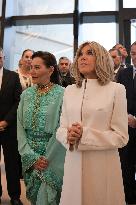 Brigitte Macron at inauguration Grand Theatre of Rabat