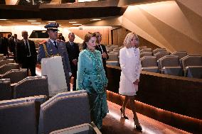 Brigitte Macron at inauguration Grand Theatre of Rabat