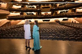 Brigitte Macron at inauguration Grand Theatre of Rabat