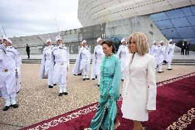 Brigitte Macron at inauguration Grand Theatre of Rabat