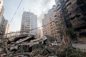 Aftermath Of Airstrikes In Hadath Suburb - Beirut