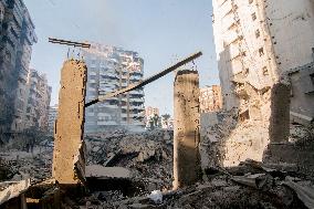 Aftermath Of Airstrikes In Hadath Suburb - Beirut