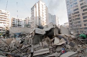 Aftermath Of Airstrikes In Hadath Suburb - Beirut