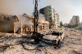 Aftermath Of Airstrikes In Hadath Suburb - Beirut