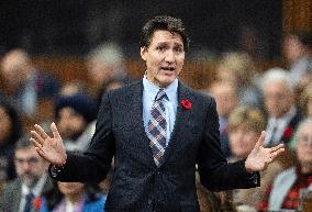 Justin Trudeau at the House of Commons in Ottawa