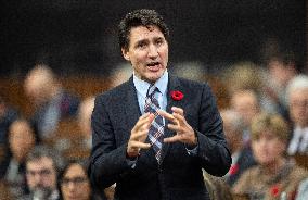 Justin Trudeau at the House of Commons in Ottawa