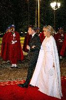 State Dinner in Honor of President Macron At Royal Palace - Rabat