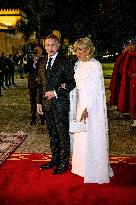 State Dinner in Honor of President Macron At Royal Palace - Rabat