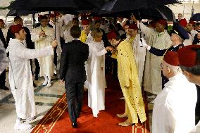 State Dinner in Honor of President Macron At Royal Palace - Rabat