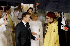 State Dinner in Honor of President Macron At Royal Palace - Rabat