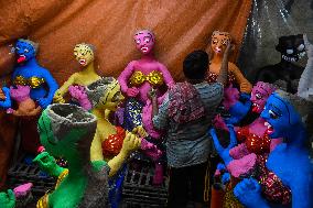 Preparation For Bhoot Chaturdashi Or Indian Halloween Festival In Kolkata