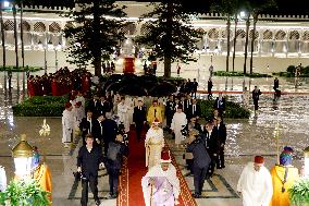 State Dinner in Honor of President Macron At Royal Palace - Rabat