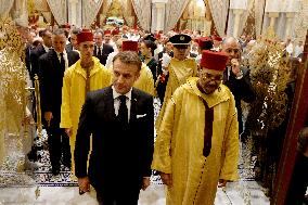 State Dinner in Honor of President Macron At Royal Palace - Rabat