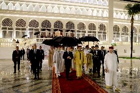 State Dinner in Honor of President Macron At Royal Palace - Rabat