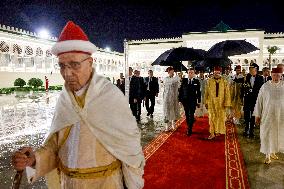 State Dinner in Honor of President Macron At Royal Palace - Rabat