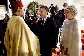 State Dinner in Honor of President Macron At Royal Palace - Rabat