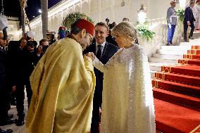 State Dinner in Honor of President Macron At Royal Palace - Rabat