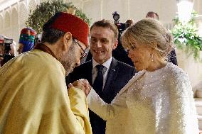 State Dinner in Honor of President Macron At Royal Palace - Rabat