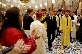 State Dinner in Honor of President Macron At Royal Palace - Rabat