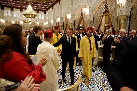 State Dinner in Honor of President Macron At Royal Palace - Rabat