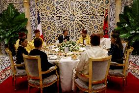 State Dinner in Honor of President Macron At Royal Palace - Rabat