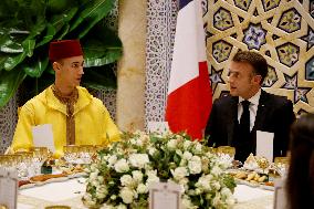 State Dinner in Honor of President Macron At Royal Palace - Rabat