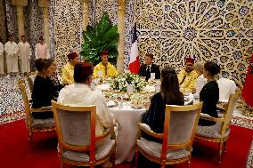 State Dinner in Honor of President Macron At Royal Palace - Rabat