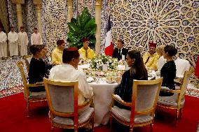 State Dinner in Honor of President Macron At Royal Palace - Rabat