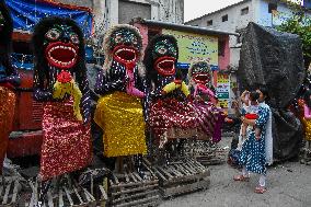 Preparation For Bhoot Chaturdashi Or Indian Halloween Festival In Kolkata